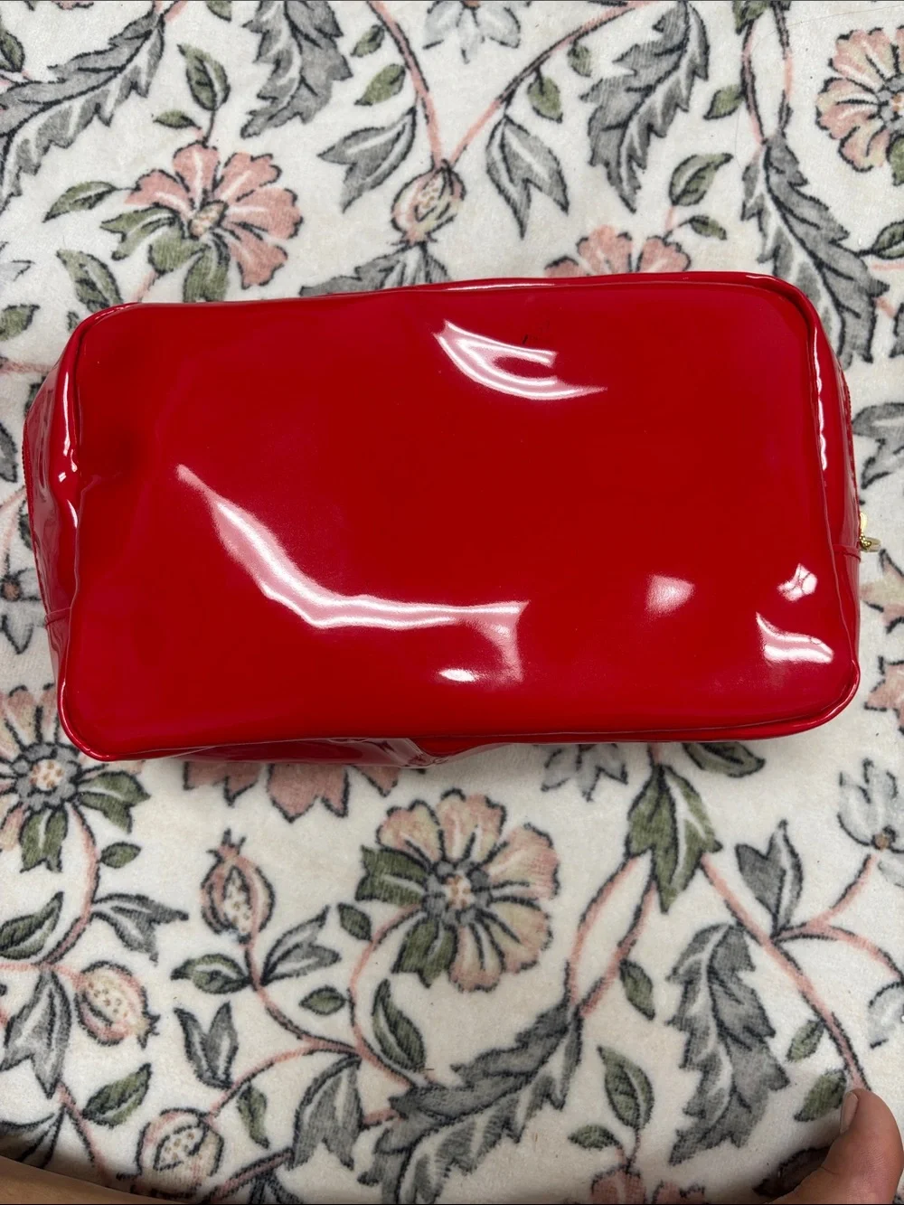 Christian Lacroix Red Patent Embossed Cosmetic Pouch
